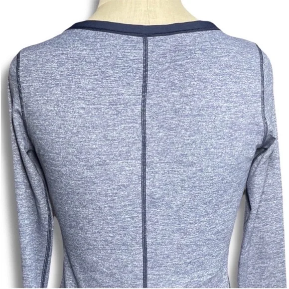 Lululemon Awesoma Henley Long Sleeve In Heathered Inkwell - Picture 8 of 13